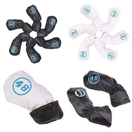 

Iron Cover Golf Wedge Cover Head Cover Golf Luxury Embroidery 6 Pieces Bear Black/White (Black)