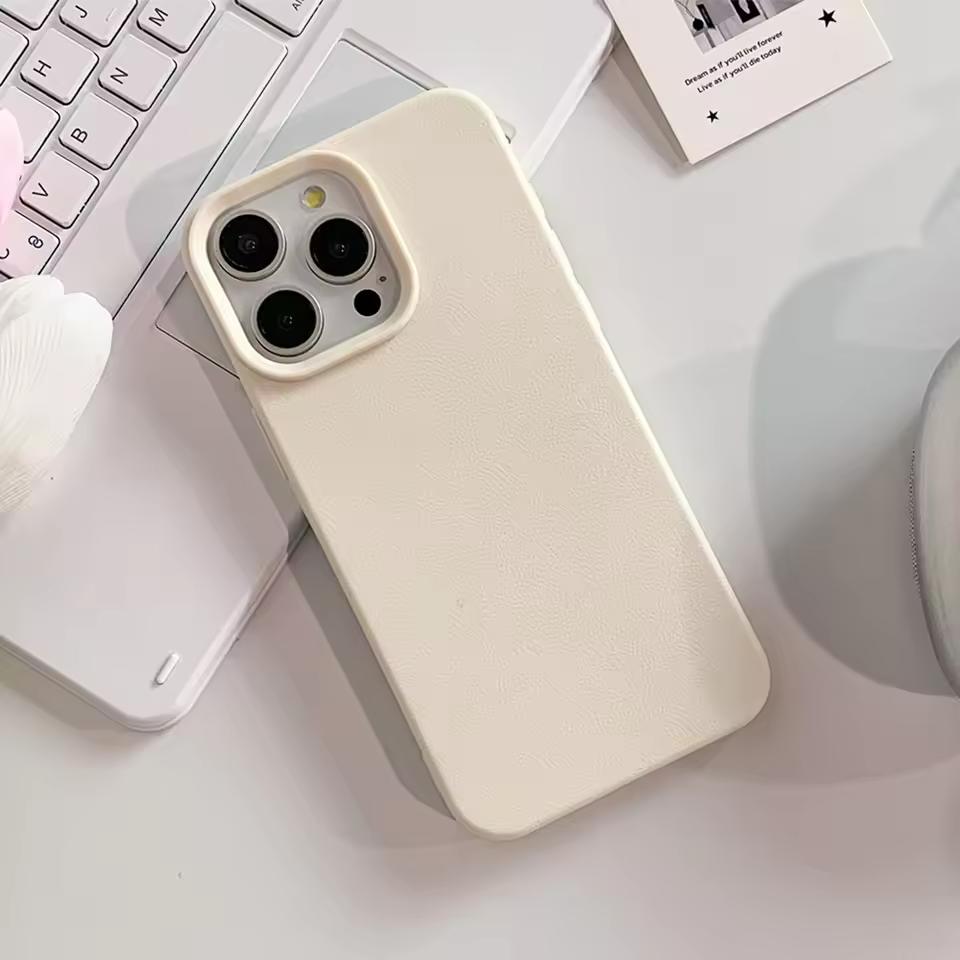 Luxury Leather Shockproof Case For iPhone 16 15 14 13 12 11 Pro Max Plus Silicone Soft Candy Color Matte TPU Cover Thin Shell