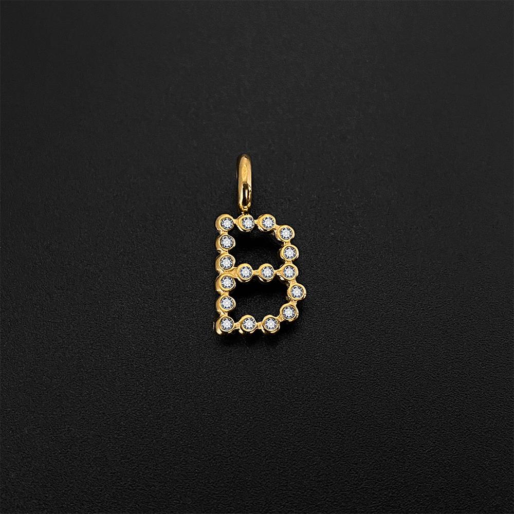 eManco Stainless Steel Style 26-Letter Pendant with Crystal Elements Suitable for Daily Wear Dating Social Fashion Jewelry