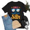 Funny Summer Girls Just Wanna Have Sun Beach Vacation T Shirt For Women Vintage Washed Top For Everyday Wear Unisex Homme