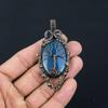 Tree Of Life Blue Chalcedony Gemstone Pure Copper Wire Wrapped Handmade Pendant Jewelry