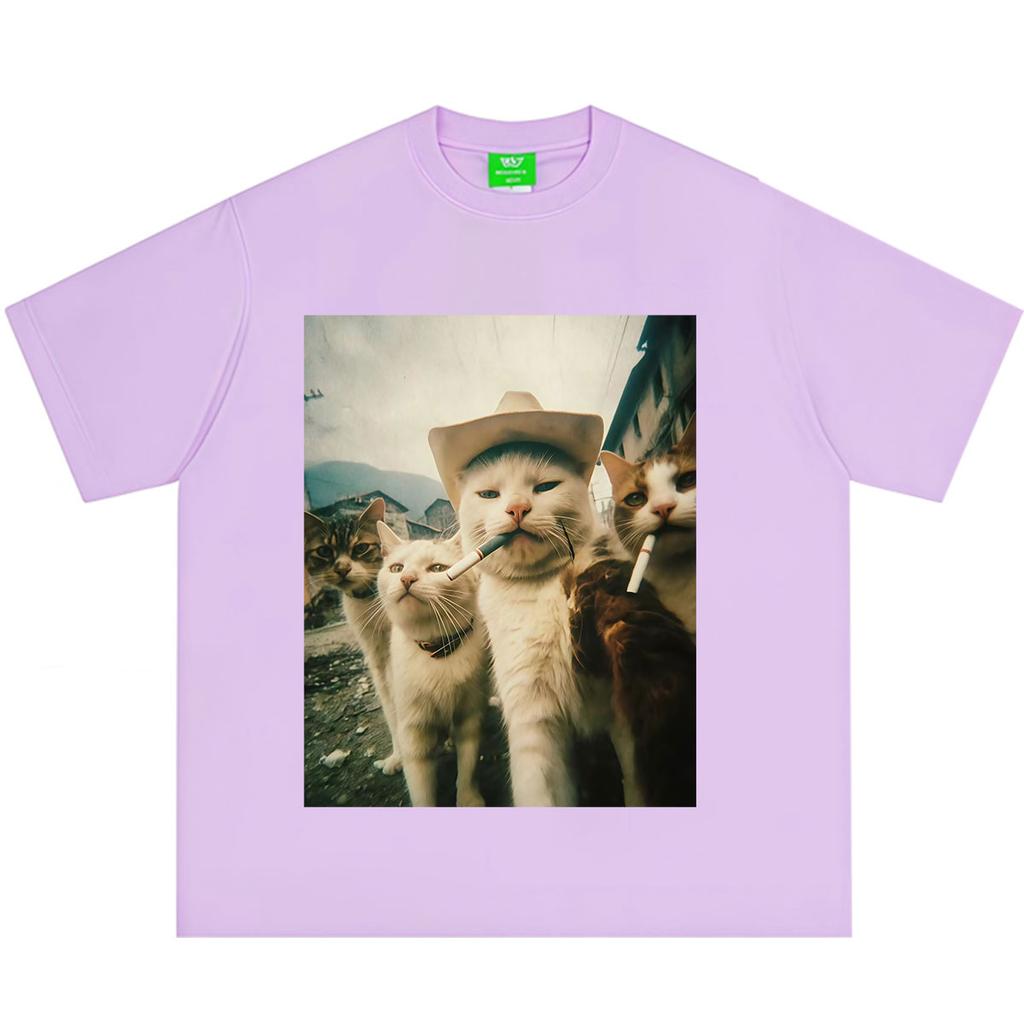 Funny Cat Meme Tshirt Unisex Unisex Hiphop Punk Tshirts Shortsleeved Fashion Loose Casual Cotton Summer Oversized Tshirts