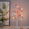 Glowing Plastic Patriotic Tree LED Light Illuminated LED Independence Day Tree Ornament For Tabletop Shelf and Garden
