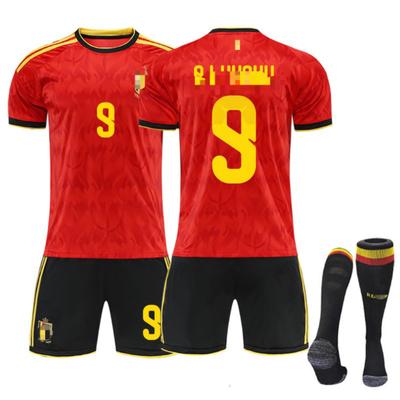 2026 World Cup Belgium Home Football Jersey for Kids and Adults #9 LUKAKU