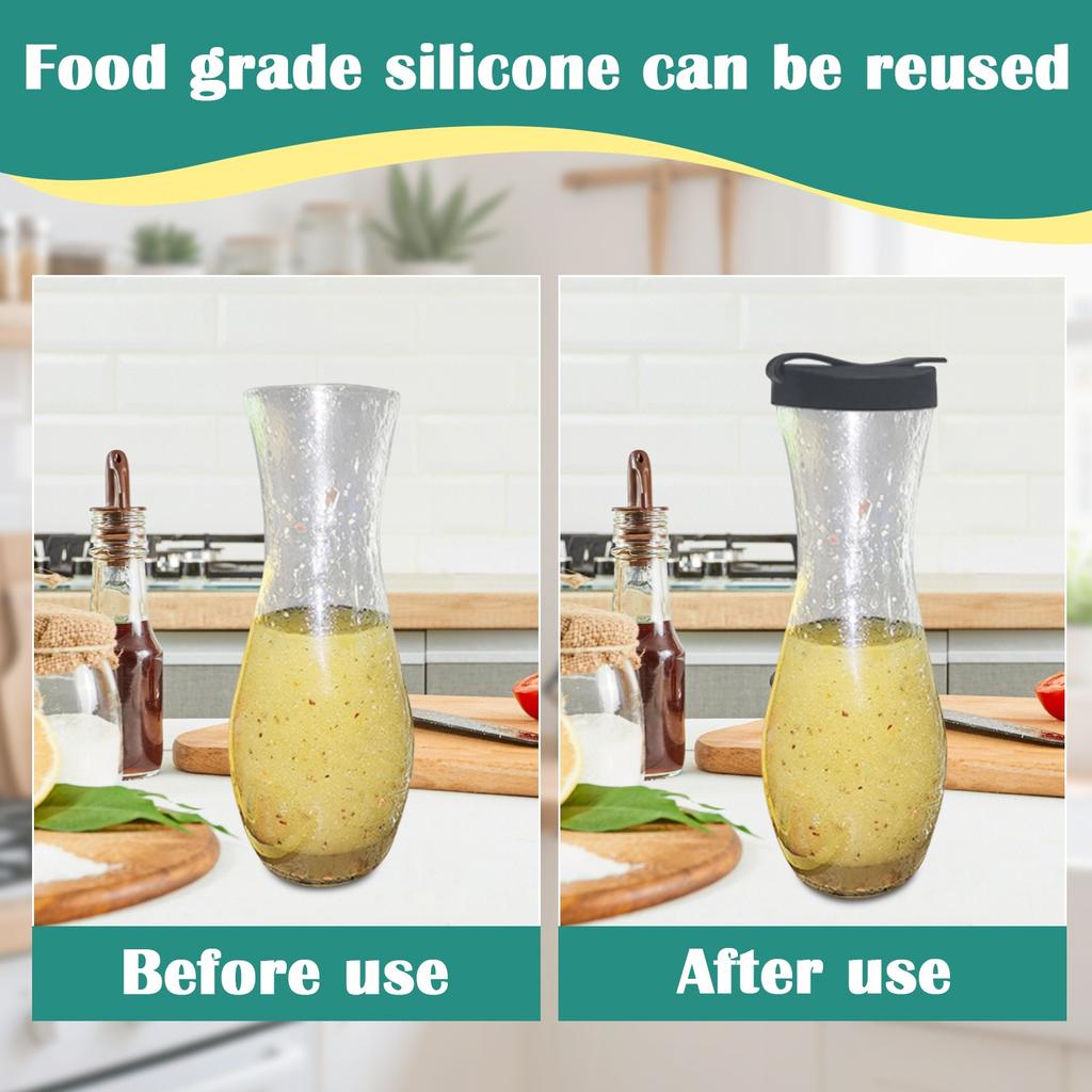 Dressing Shaker Replacement Lid | Food Grade Silicone | Tight Fitting And Closable Lid |