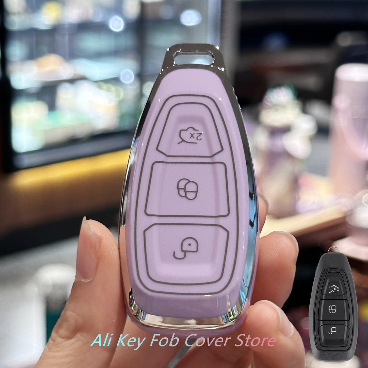 

Car Key Case Cover Keychain For Ford Fiesta IV Focus III Galaxy Fusion Mondeo IV B-Max C-Max II S-Max Kuga II Ecosport etc. фіолетовий