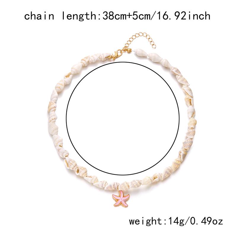 Collier pendentif étoile de mer coquillage style plage d'été pour femmes Choker fait main perles coquillage conque Bijoux fête Bohème