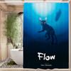 Hit Animated Movie F-FLOW White Shower Curtain, Bathroom Decorative Shower Curtain, Waterproof Shower Curtain With Hooks