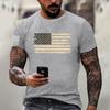 Men's Fashion Casual Short Sleeve Round Neck Independence Day Flag T-Shirt Top