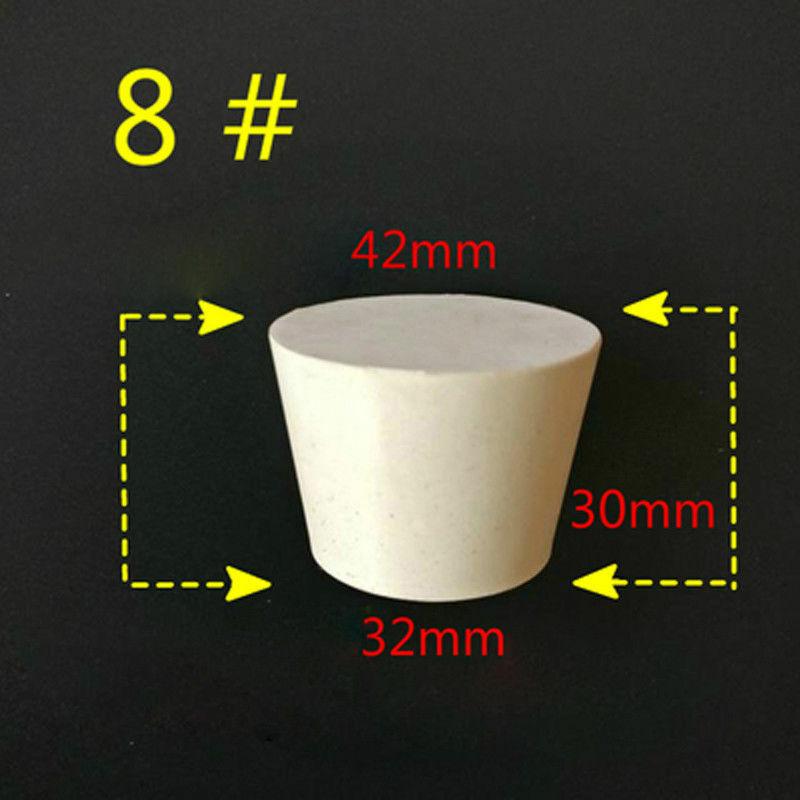 1/5/10pcs White Laboratory Wine Bottle Rubber Plug Pipe Push-in Sealing Plug Tapered Hole 23 Assorted Size 000#-20# Assortment
