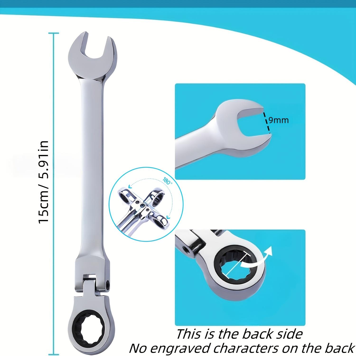 

Multi-Function Ratchet Wrench 9mm, Two-Way Torque Industrial Grade 72-Tooth Design, Suitable for Various Equipment, Home Improvement Tools, Cars 9mm