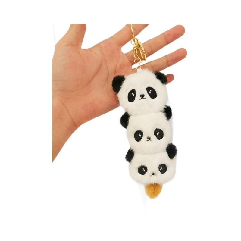 Charming Plush 15cm Panda Backpack Pendant Colorful Keychain Cute Gift For Children