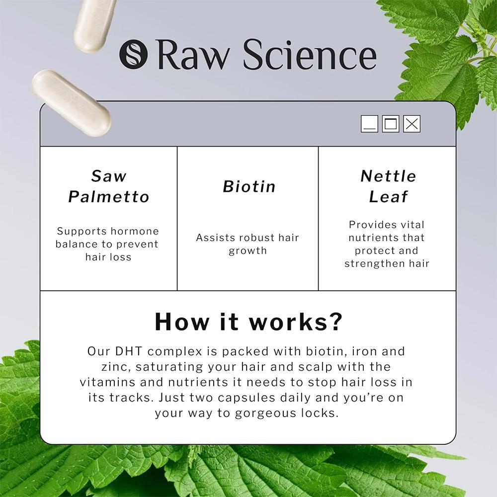 Sawleaf palm, biotin, nettle leaves, iron, zinc, 700mg Hair Health Supplements 60 Capsules