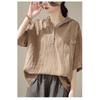 Short-sleeved T-shirt New Cotton and Linen Women's Top Hoodie Loose Simple Literary Original Slimming Women's T-shirt Women