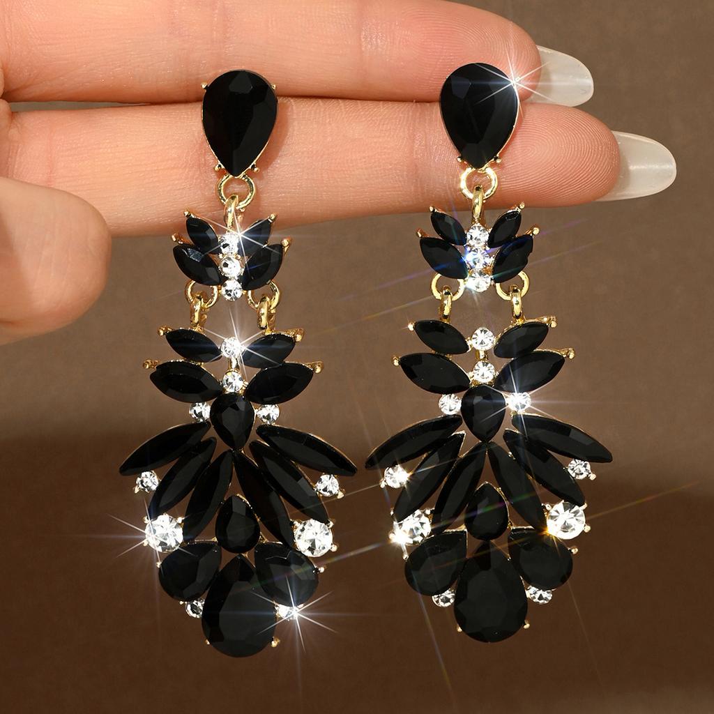 Fashion Exaggerated Alloy Diamond Earrings Women'S Long Multi-Layer Fringed Ear Jewelry