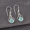 Boucles d'oreilles Calcédoine Aqua, Bijoux en Argent Sterling Massif 925, Boucles d'oreilles en Pierre Précieuse, Cadeau Pour Elle Bijoux Délicats Faits Main
