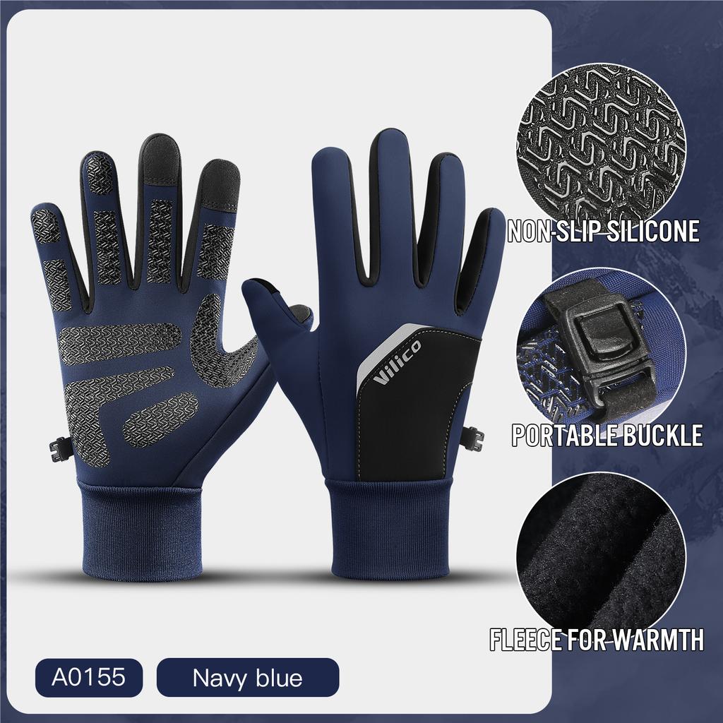 Cycling Gloves Winter Touch Digital Screen Bicycle Gloves Outdoor Scooter Windproof Riding Motorcycle Ski Warm Bike Gloves