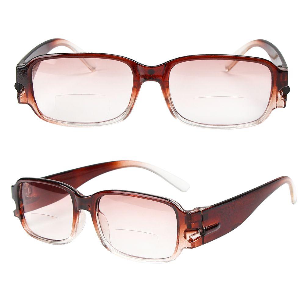 Fashion Near-far Dual-use Reading Glasses Presbyopia Eyeglasses Read Eyewears Light Resin