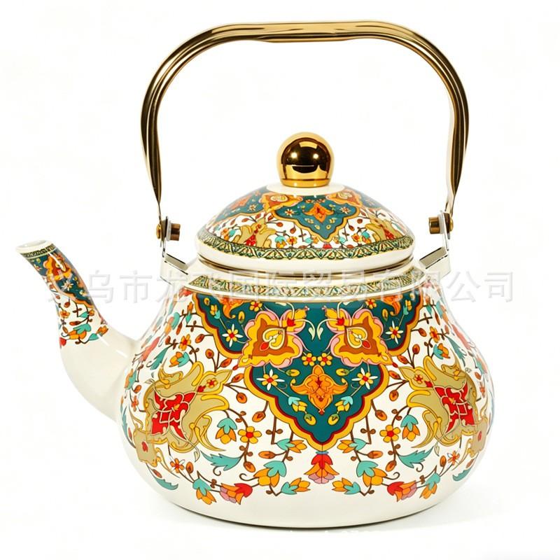 Vintage Emaliowany Ceramiczny Dzbanek na Wodę Zimny 1.5L 2.0L 2.5L Żaroodporny Kuchenka Gazowa Elektryczna Retro Styl Koreański