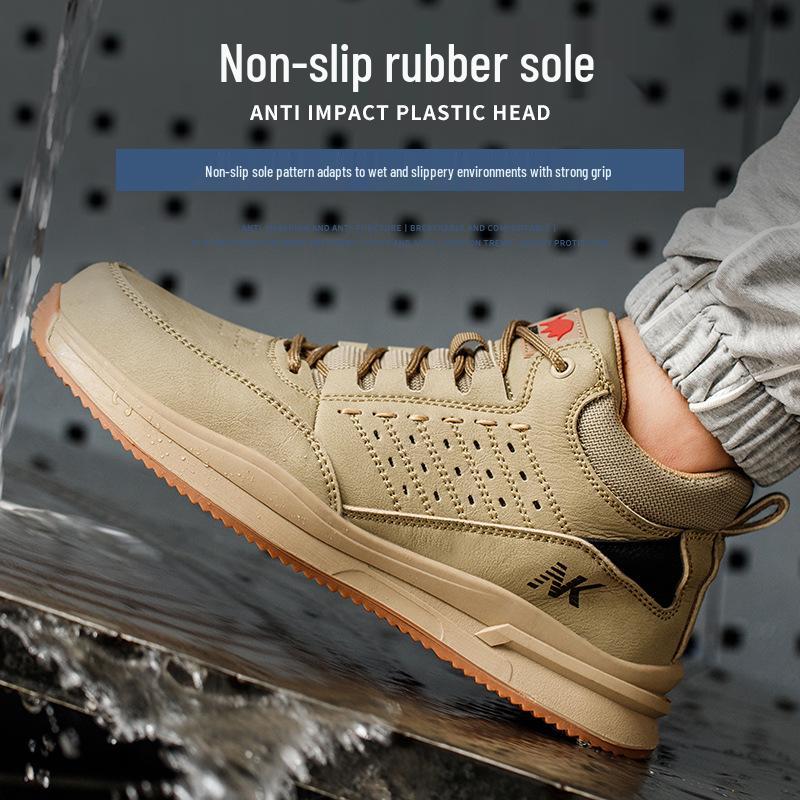 Unisex Non-slip Safety Shoes, Anti-smash, Anti-puncture, Wear-resistant, Plastic Toe Cap for Construction and Industrial Use.