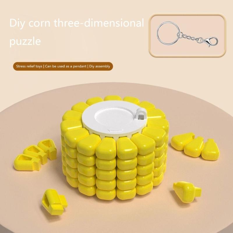 Colorful 3D Rotating Corn Educational Stress Reliever Portable Plastic Puzzle For Training