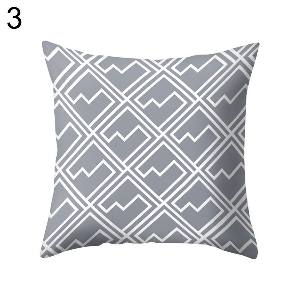 Cushion Cover Case Square Geometric Gray Throw Pillow Protector Bedding Articles