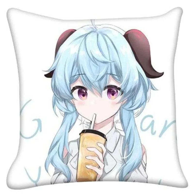 Anime Cushion Cover Pillow Case Genshin Impact For Sofa Car Home Decor