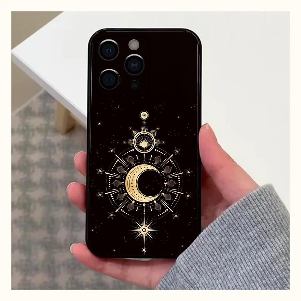 

Suns Moons Clouds Astrological Phone Case For Apple iPhone 15,14,13,12,11,Pro,X,XS,Max,XR,Plus,Mini Soft Black Cover iPhone14Pro