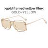Metal Frame Geometric Sunglasses With Pink Lens Uv400 For Summer Outings