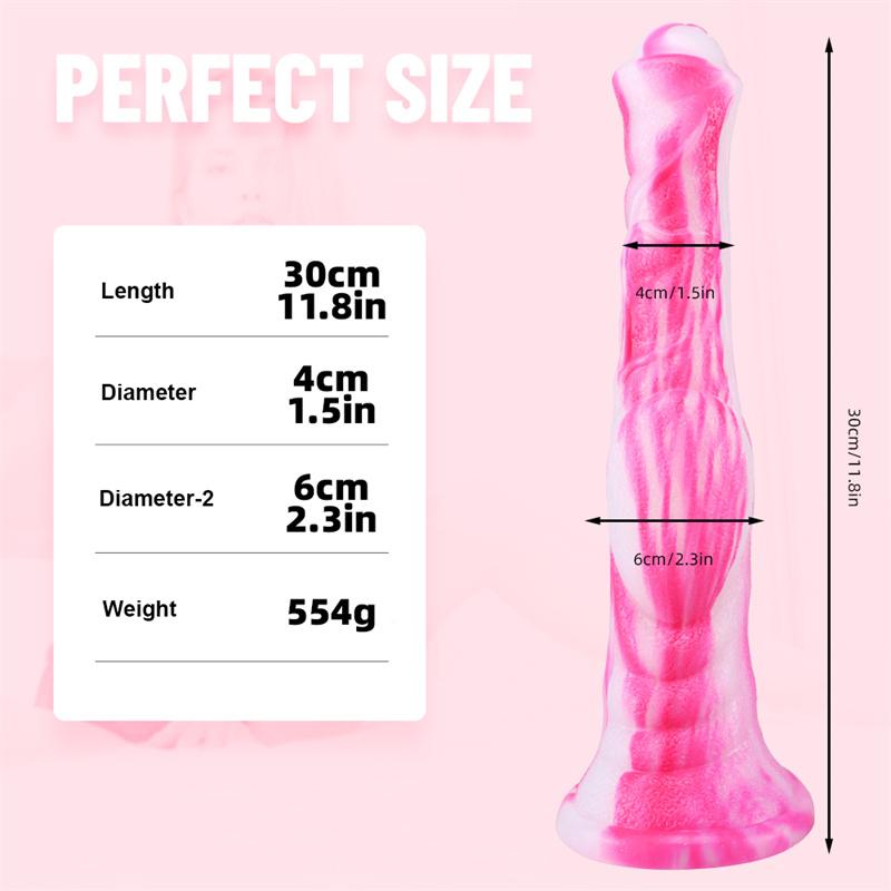 Eiloser Pferdeschwanz, flüssiges Silikon, Tierpenis, dick und lang, Farbsimulation, gefälschter Penis, Analplug, lustiges Masturbationsgerät