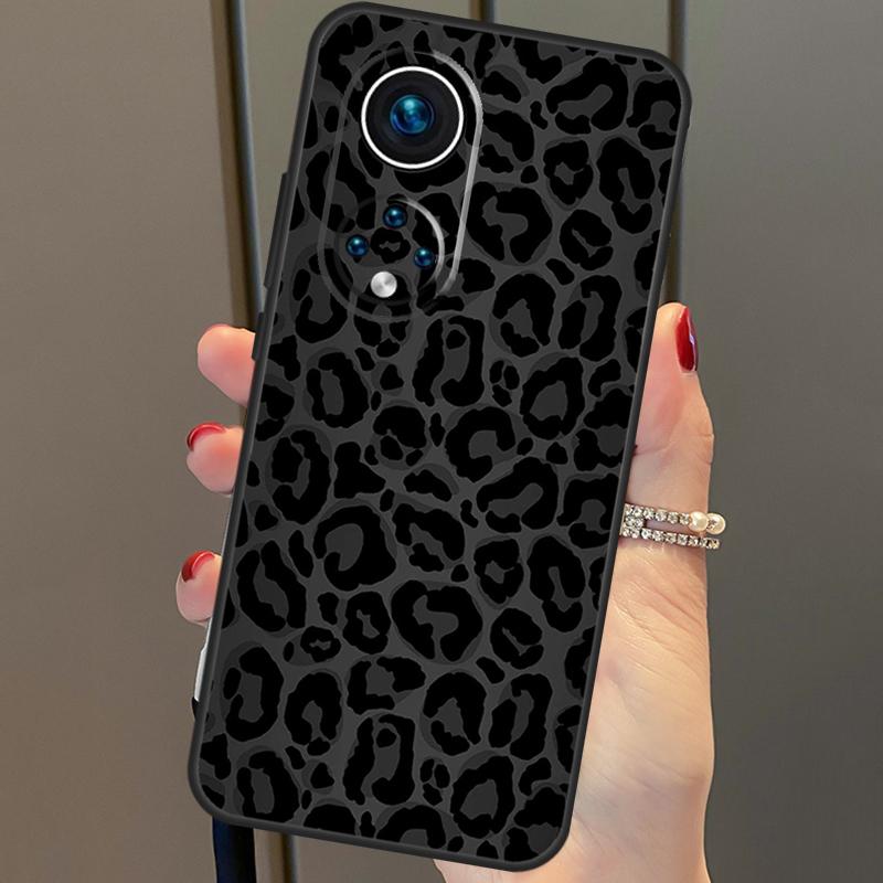 Leopard Print Black Cheetah Pattern Cover For Honor 50 Lite Case For Huawei P20 P30 P40 Pro Nova 9 5T P Smart 2021 8X 9X 10i