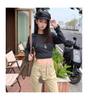 Women's Khaki Low-Waist Micro-Flare Jeans - 2025 Autumn/Winter Collection, Loose and Slimming Fit
