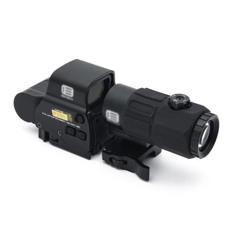 Improved Lens EO EXPS3 558 G45 Type Set Replica Dot Sight with Magnifier and Mount Spacer, 3x Booster Scope, Black Engraving