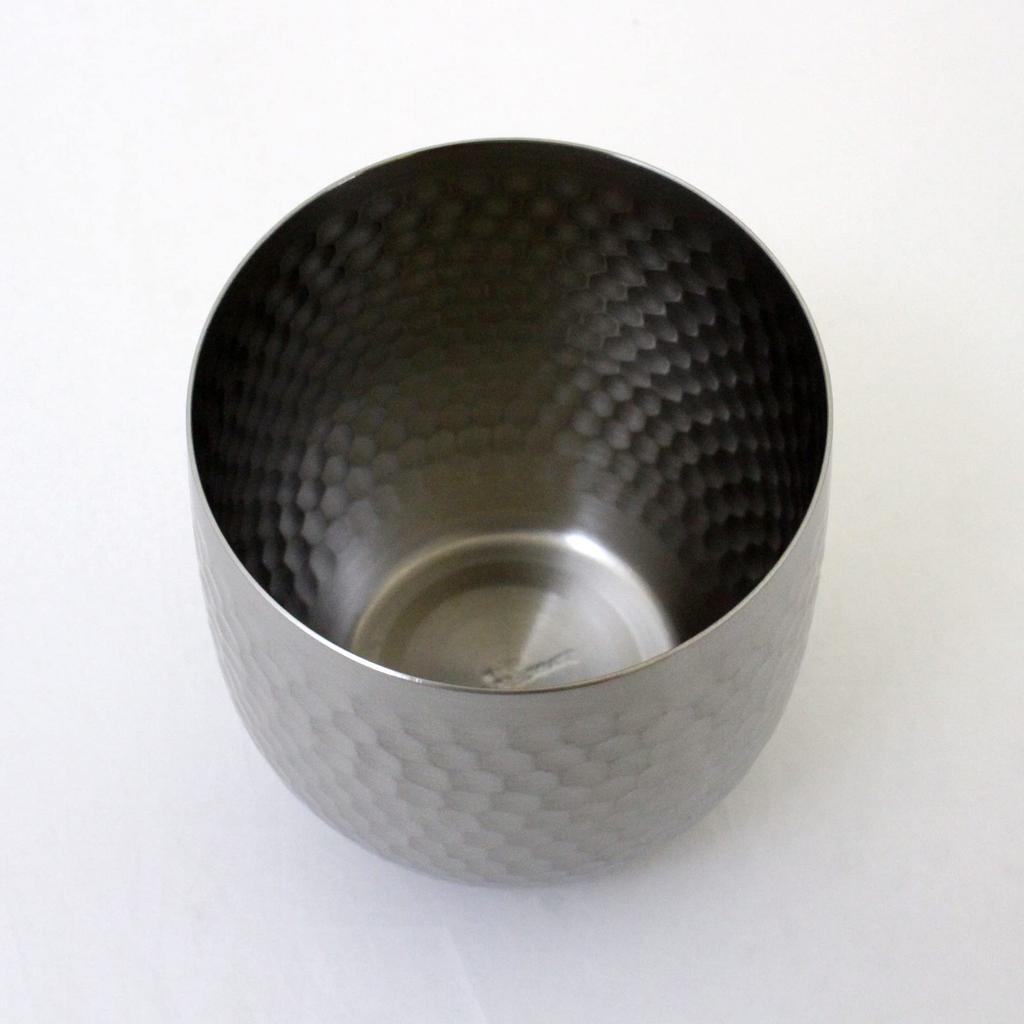 Asahi TSUBAME SUSCUP Hammered Rock Cup, 340ml, Set of 2, Gift Packaging