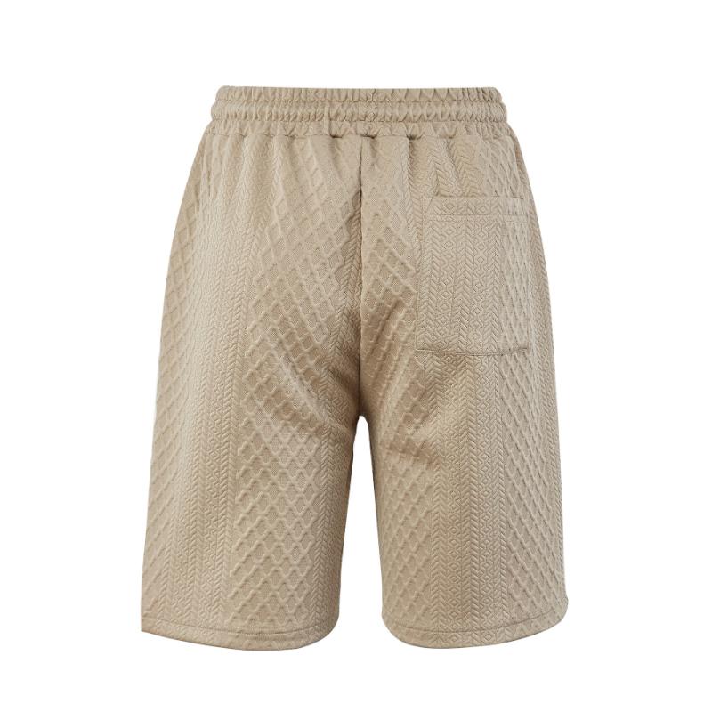 Herren-Shorts in Übergröße für den Sommer, Lässige Passform, Atmungsaktiv, Leicht dehnbar, Tunnelzugbund, Gerades Bein, Jacquard-Stoff