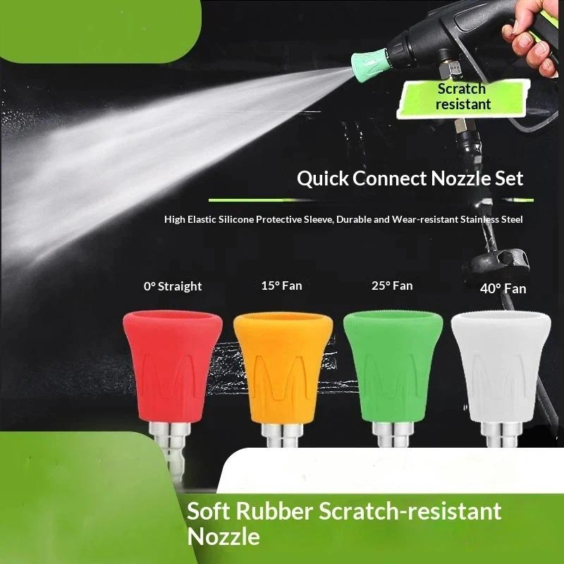 High Pressure Car Washer Nozzle Tips Quick Connect Stainless Steel Sector Sprayer for Auto Detailing Yard Cleaning Use