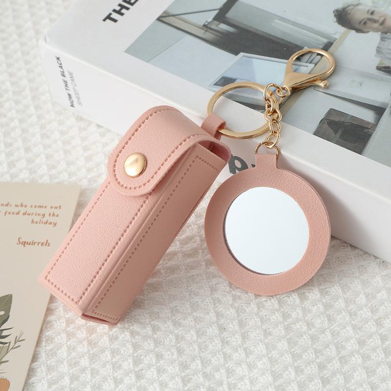 Travel Lipstick Bag with PU Leather Keychain Holder Keeps Lip Balm Safe and Accessible
