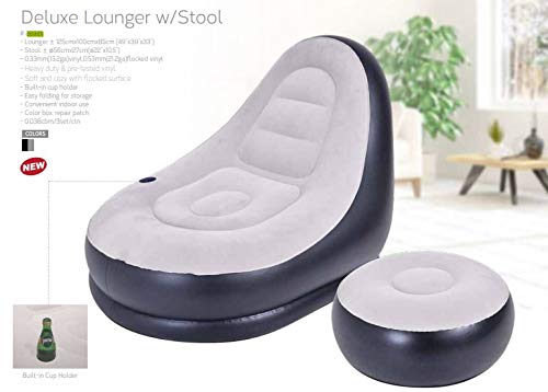 Inflatable Armchair with Footrest, Garden Beach Lounger