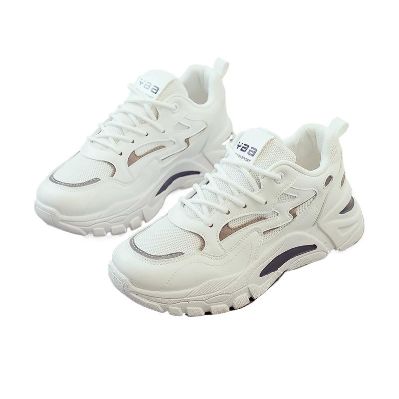 Fashion Shoes Female 2025 Mesh Women's Vulcanize Shoes Mixed Color Outdoor Platform Lace Up Women Sneakers Versatile Ladies Casual Shoes