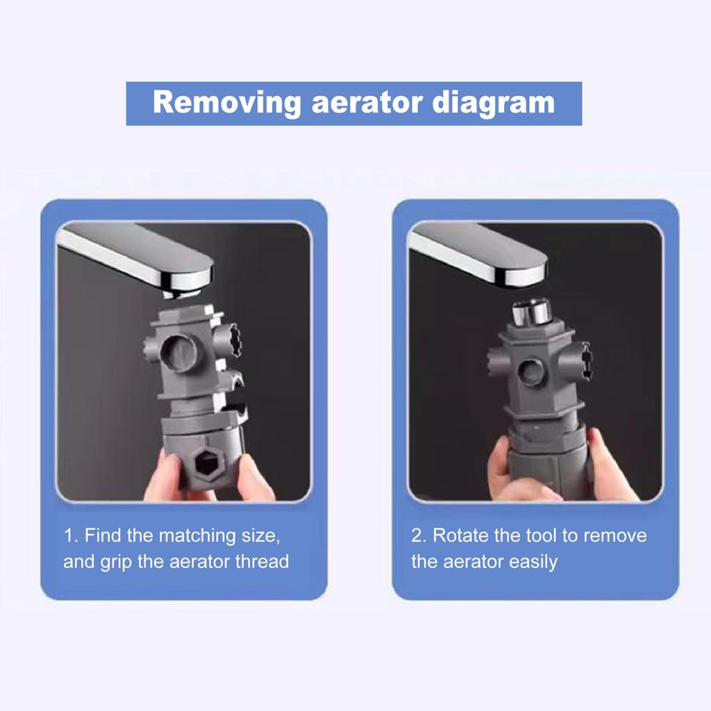 Narzędzie do usuwania aeratora Wielofunkcyjne Solidne Nylonowe Narzędzie do usuwania klucza do aeratora kranu ze śrubokrętami z kluczem sześciokątnym