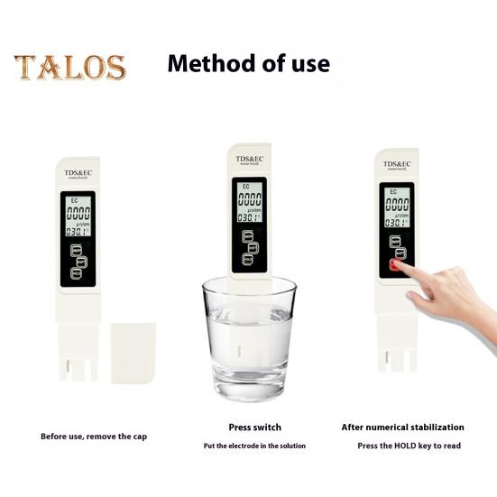 4v1 TDS Tester kvality vody Digitální displej Vysoce přesný Přenosný Bateriový Multifunkční Digitální tester čistoty vody