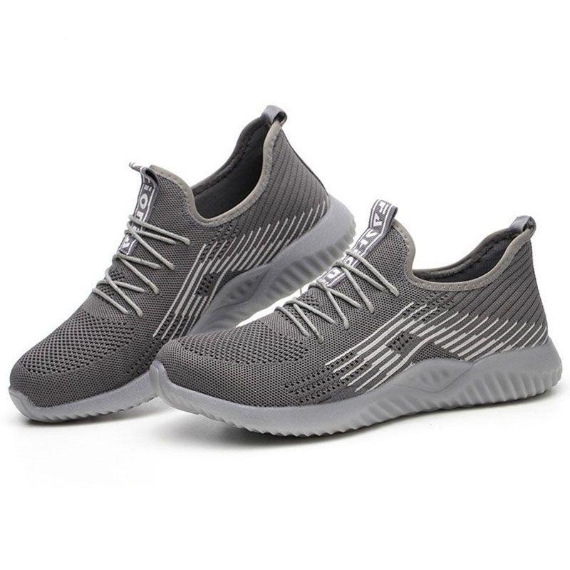 Breathable Mens Womens Safety Shoes Trainers With Slip Resistant Steel Sole