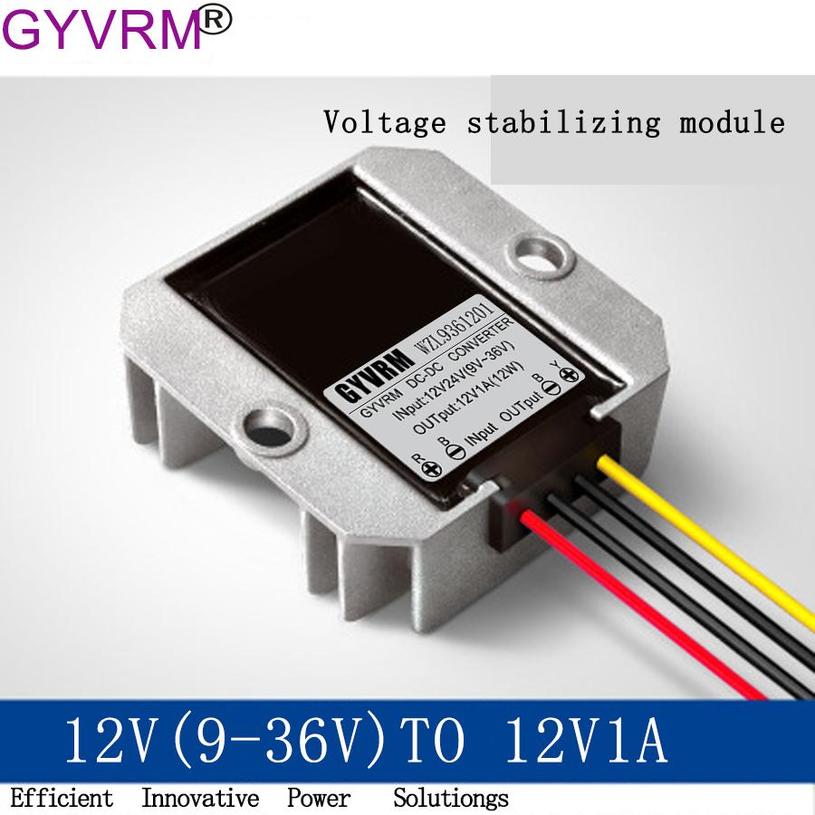 DC-DC 9-36V to 12V 1A 2A 3A 4A 5A  Automatic Voltage Stabilizer Power Converter Regulator IP68 Waterproof Car Power Converter 9-36V