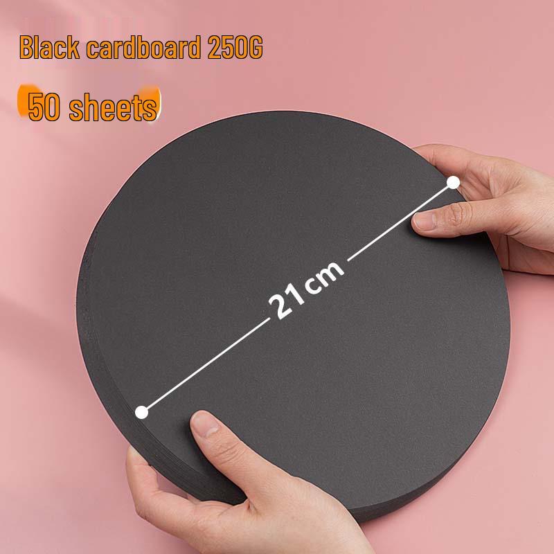 Yuanhao Double-Sided White and Black Cardstock: 21/25/29/36CM Circular Craft Paper for Painting and Handmade Projects.
