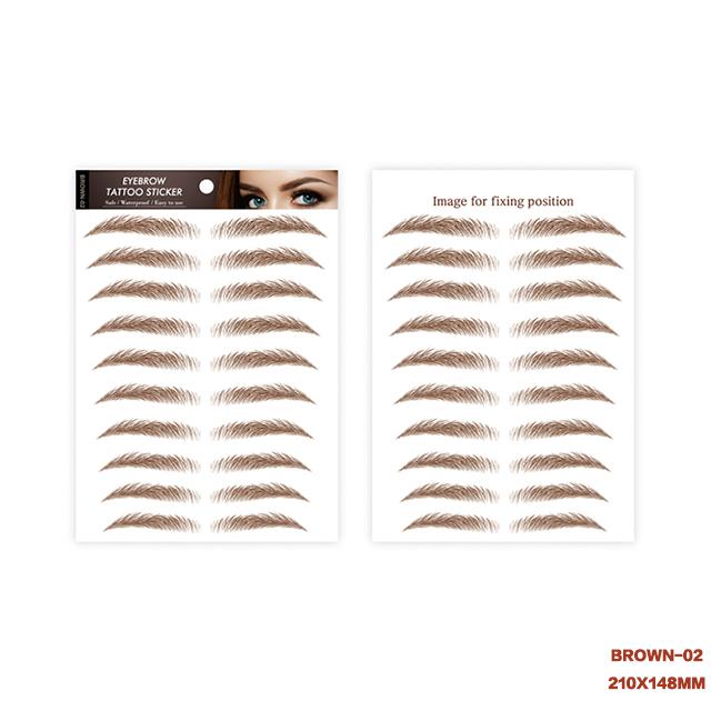 Light Brown Temporary 4D Eyebrow Tattoo Transfers for Women Makeup Supplies