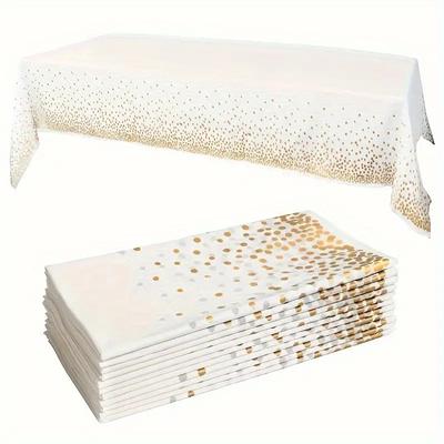 1Pc/2Pcs Small Polka Dot Disposable Tablecloth,Thickened Waterproof PEVATablecloth, Home Wedding Birthday Party Decoration