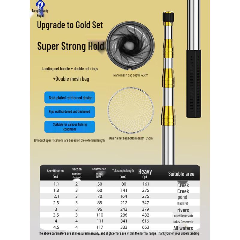 Datangyu Stainless Steel Foldable Telescopic Fishing Net