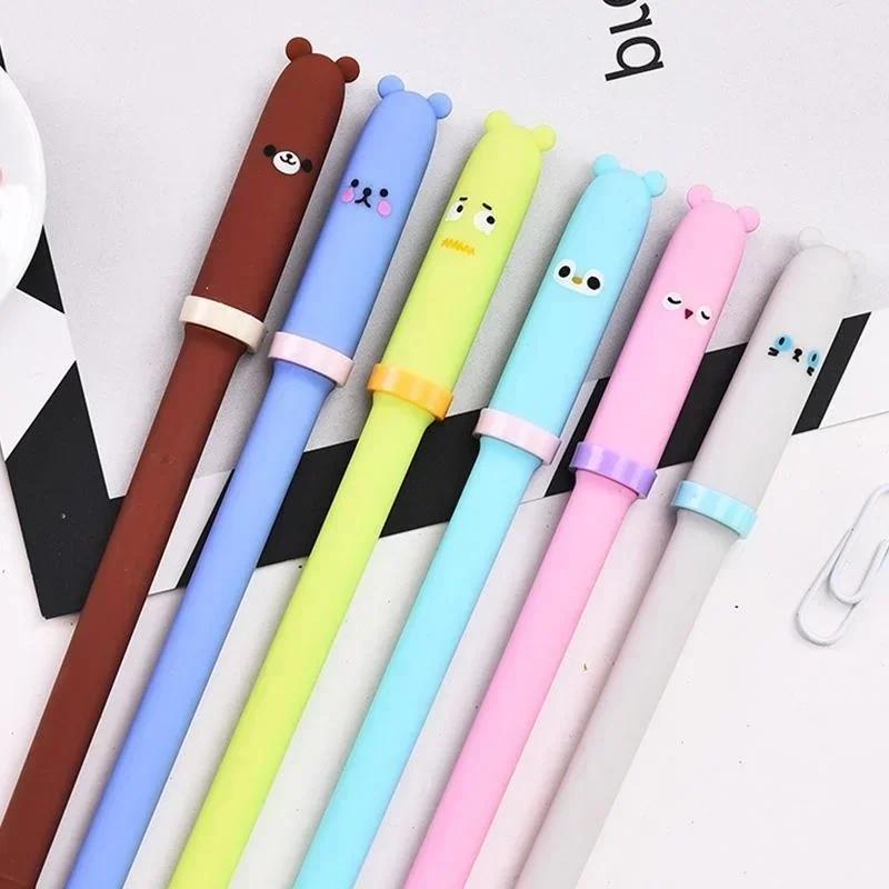 New Creative Gel Pen Set Kawaii Stationery Doughnut Polar Bear Erasable Pens Back To School Students Cute Gift Writing Supplies