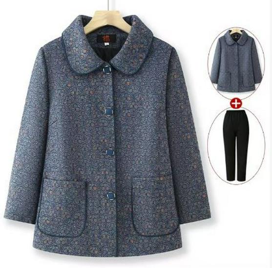 Grandma's 2026 Spring-Autumn Lapel Jacket: New Style Women's Casual Jacket for Middle-Aged & Elderly Moms & Mothers-in-Law
