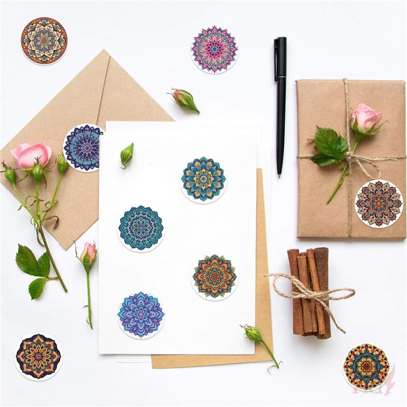 500Pcs/Roll Mandala Patterns Kids Rewards Stickers - DIY Scrapbooks Album Decor Sealing Label Decals